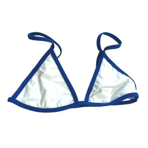 Bamba Swim Triangle Bikini Top in White - Picture 1 of 3